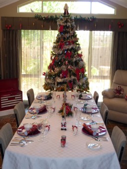 Our house decorated in Christmas's past.