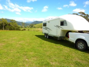And us camped there - what a gorgeous view out the back window.