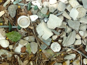 Note the green heads on the bolts, and the 20cent coin near the left of the courtyard.