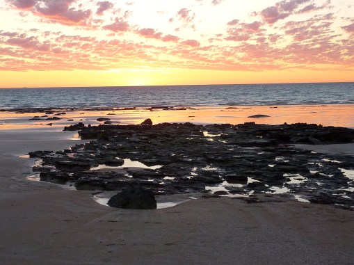 Rock pools to add interest to an evening beach walk.
