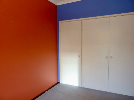 Brightly coloured walls.