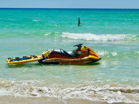 Surf Life Saving Jet Ski ready for a speedy recovery should anyone get caught in a rip.